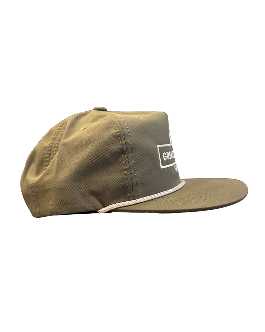 Moss Green Hat Tan Stitched Logo