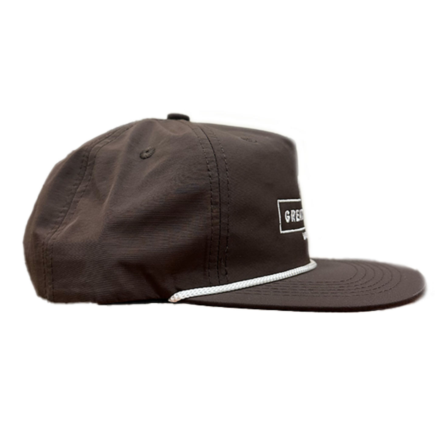 Brown Hat White Stitched Logo