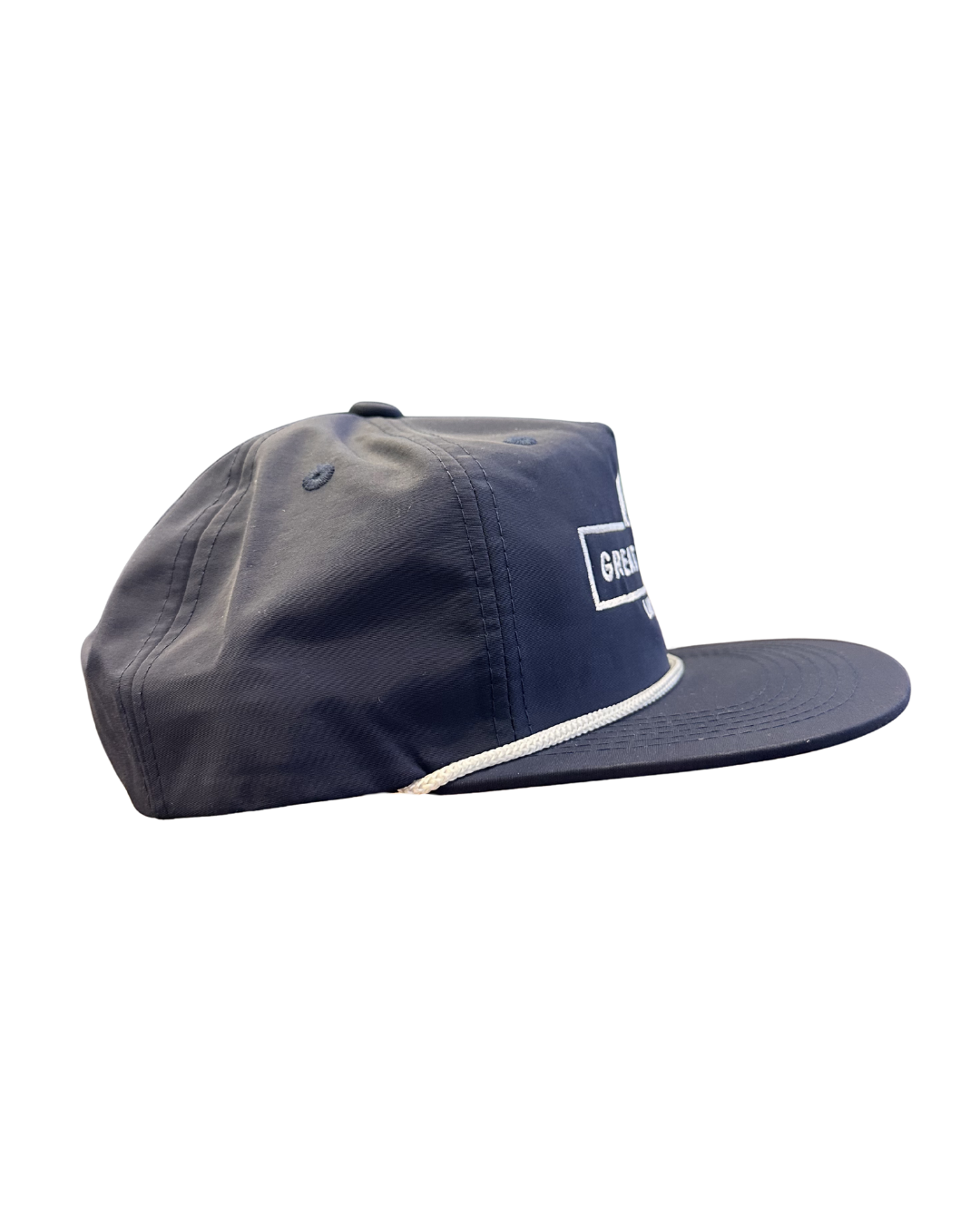 Navy Hat White Stitched Logo