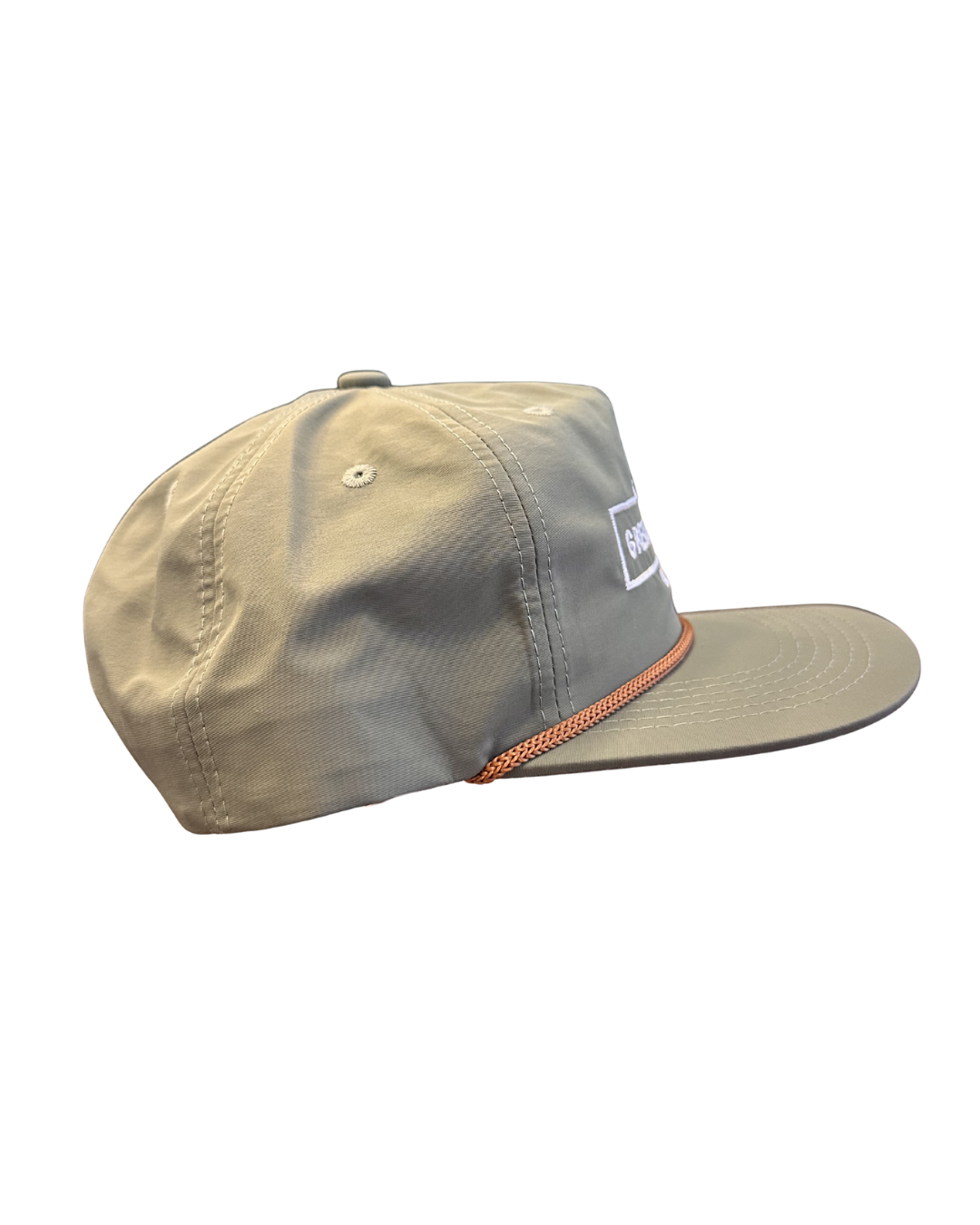 Smoke Green Hat White Stitched Logo