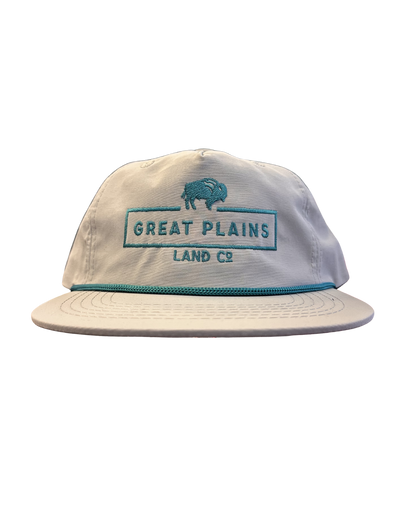Light Grey Hat Teal Stitched Logo