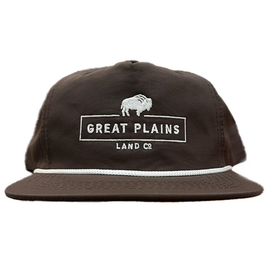 Brown Hat White Stitched Logo
