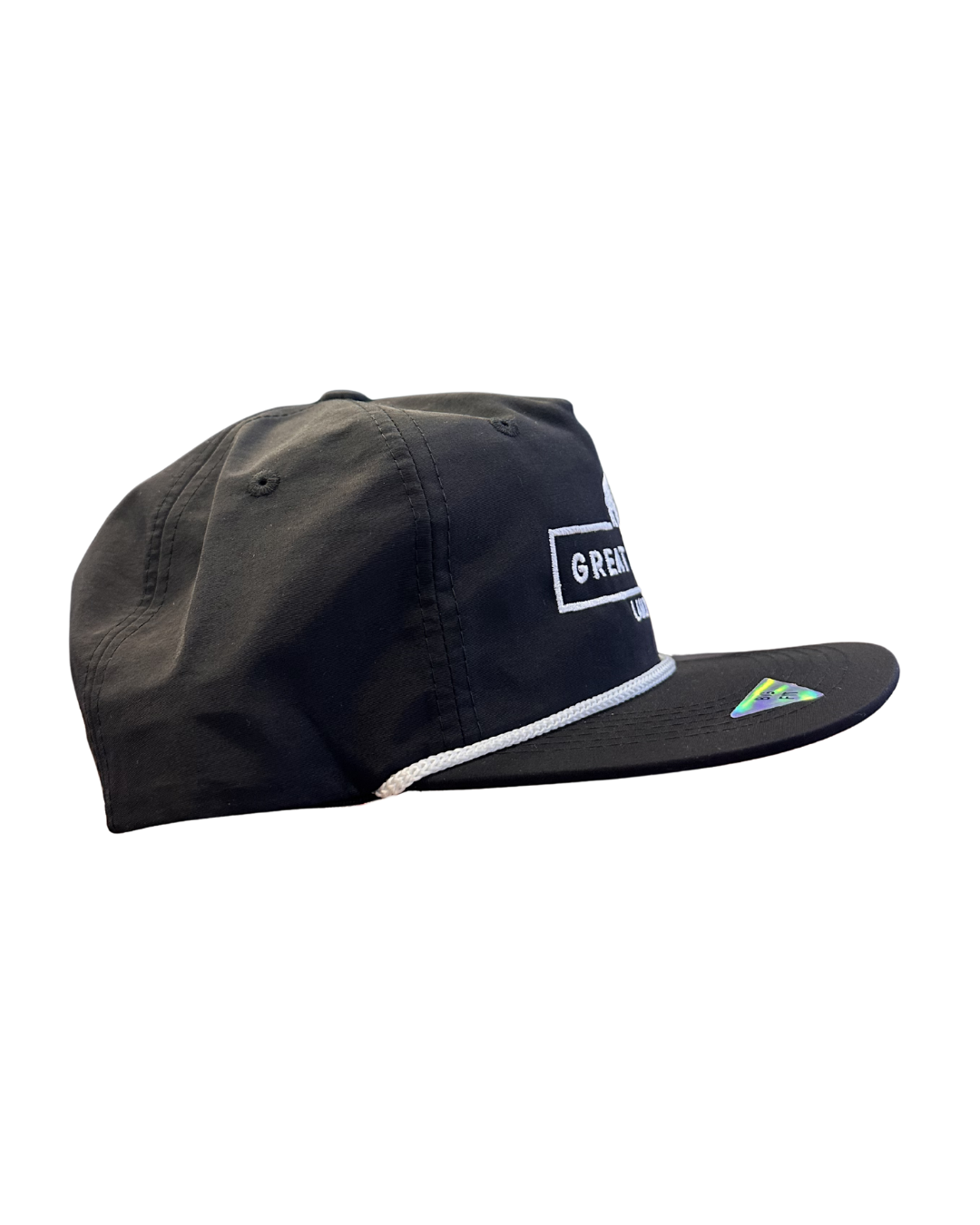 Black Hat White Stitched Logo