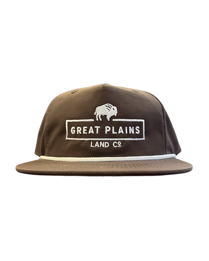 Brown Hat White Stitched Logo