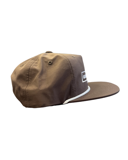 Brown Hat White Stitched Logo