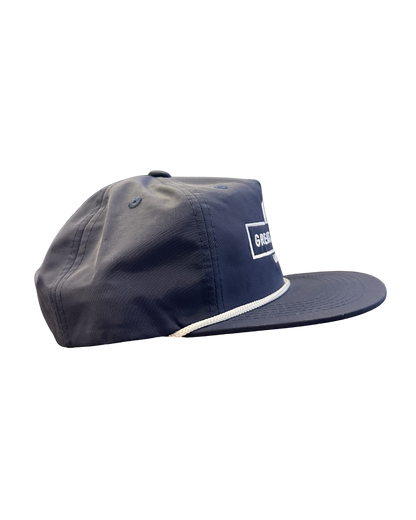 Navy Hat White Stitched Logo