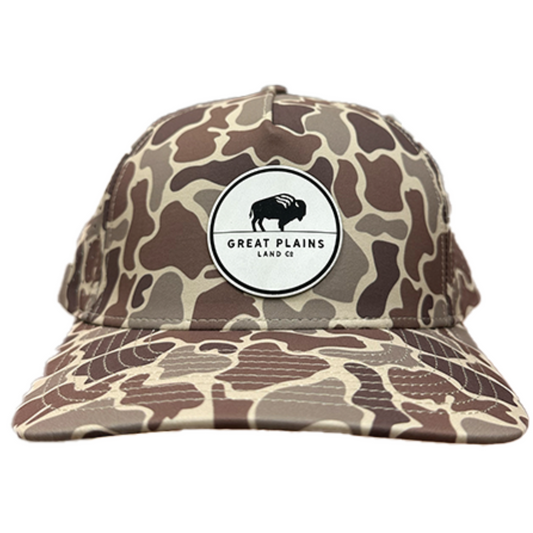 Camo hat black circle logo