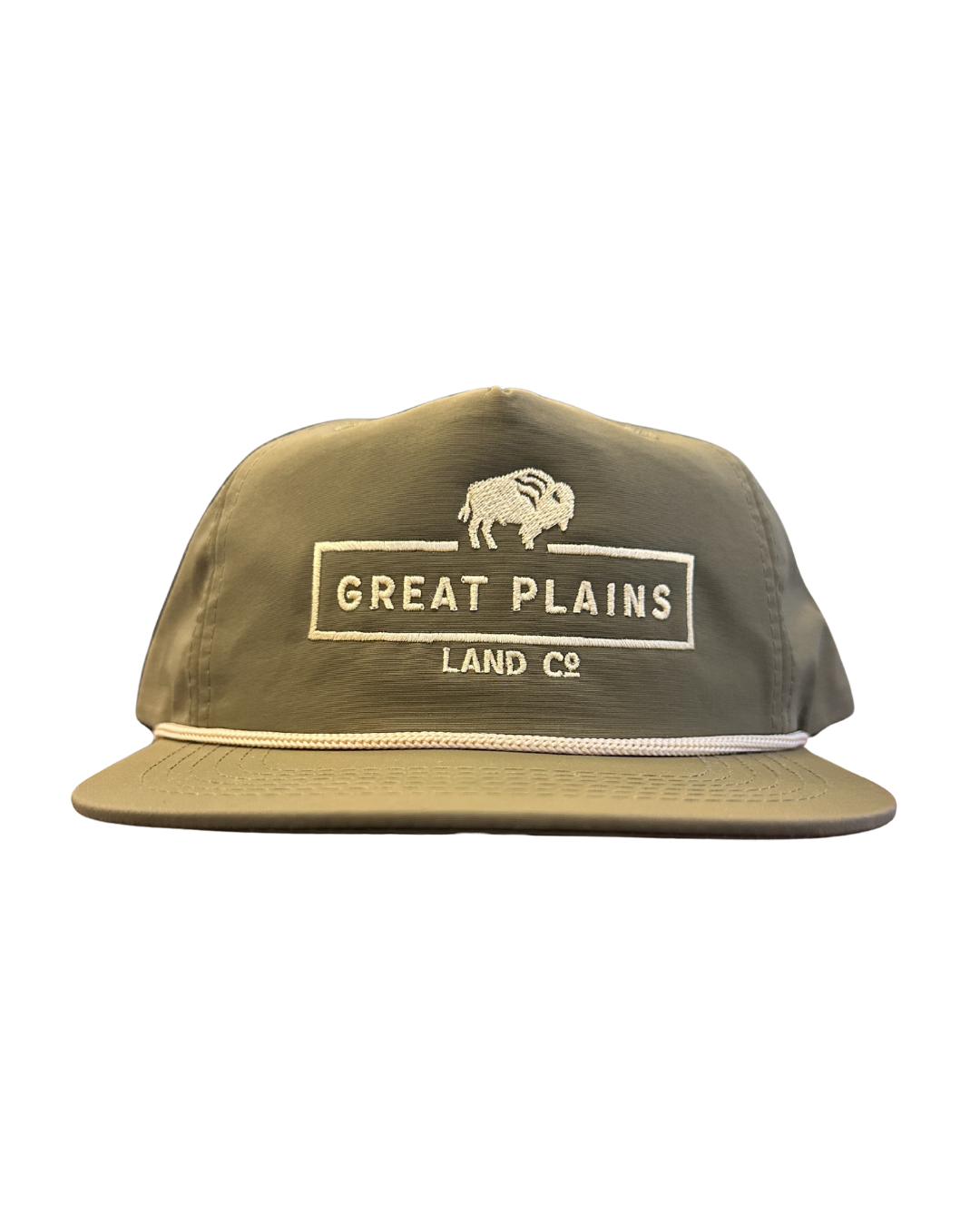 Moss Green Hat Tan Stitched Logo