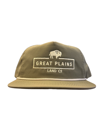 Moss Green Hat Tan Stitched Logo