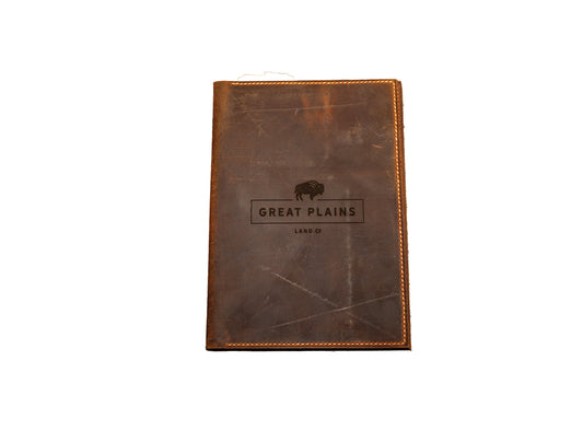 Genuine Leather Stitched Business Booklet